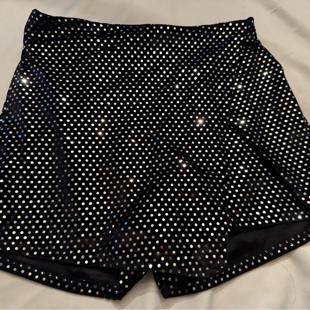 MIA Black skort with Silver Dots